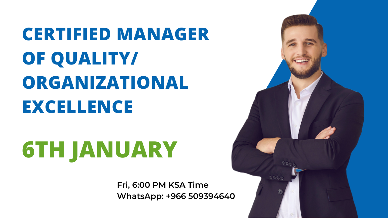Become a Certified Manager of Quality/Organizational Excellence by ASQ